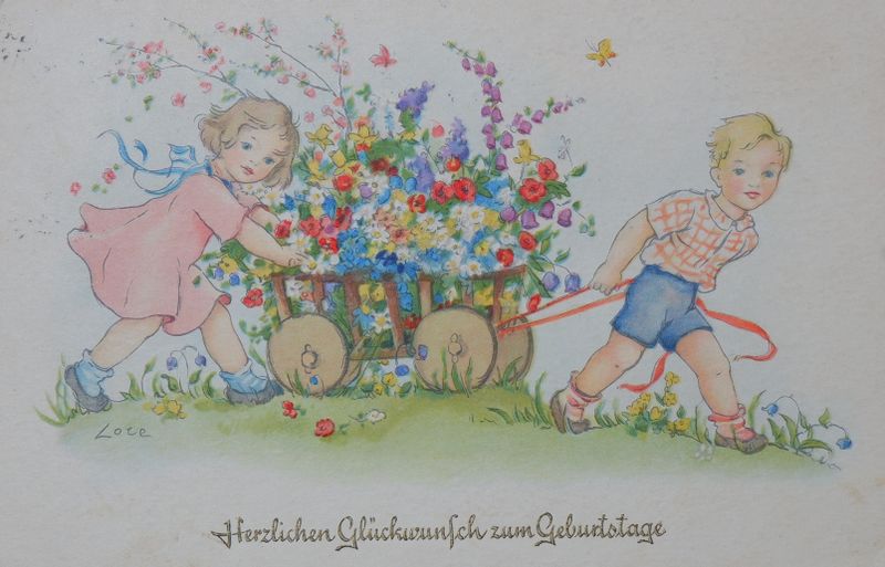 Datei:Künstlerpostkarte LFG Geburtstag Kinder Schubkarre.jpg